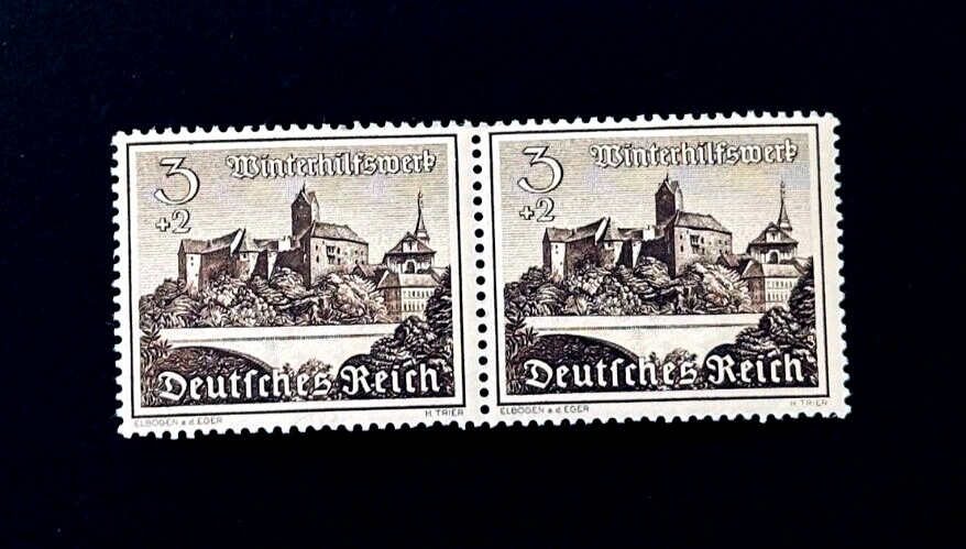 GERMANY Stamp Pair – 1939 Charity Castles Series Semi Postal 3+2pfg. MNH r9