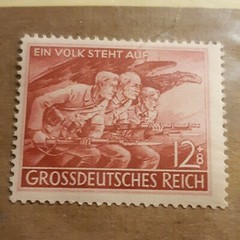 One ~ German Civilian defense forces ~ Militia Germany Stamp ~ ww2 era ~