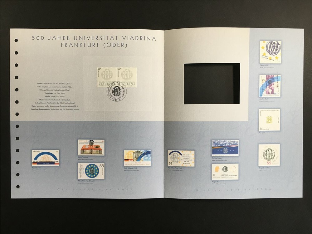 GERMAN POST ART-EDITION 2006/16 FRANKFURT/ODER UNIVERSITÄT VIADRINA