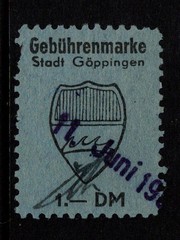 Germany Goppingen Mid 1900s 1 Dm Local Revenue Used – S56790