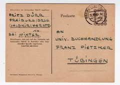 FREIBURG GERMANY 1946 POSTAL STATIONERY CARD GEBUHR BEZAHLT USED