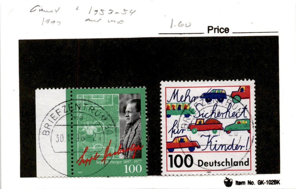 Germany, Postage Stamp, #1953-1954 Used, 199 Sepp Herberger (AE)