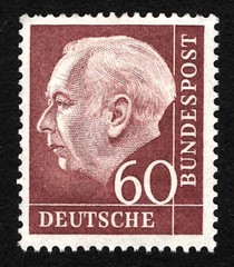 OPC 1954 Germany 60pf Huess Sc#715 Mi#190 MNG Mint No Gum 44839