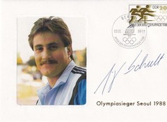SA18j Germany DDR 1988 OG Seoul Original Signed Cover – Athletics, disc