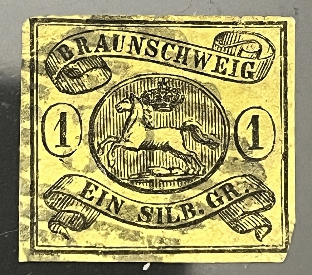 GERMANY – Brunswick #8 Leaping Horse 1Gr Used- CV $50 – Small Faults