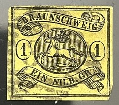 GERMANY – Brunswick #8 Leaping Horse 1Gr Used- CV $50 – Small Faults