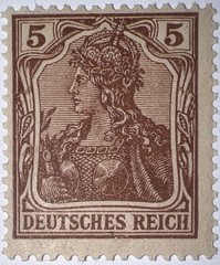Travelstamps: 1920 Germany Stamps Sc#118/Mi. Nr. 140 5Pf Mint, Og, Never Hinged