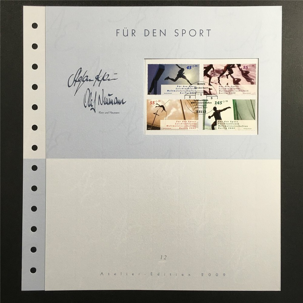 GERMAN POST ART-EDITION 2009/12 SPORTS ATHLETICS WC BERLIN