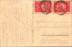1923 Germany Hyperinflation Postcard Friedrichshafen Gondelhafen to Leipzig 400m