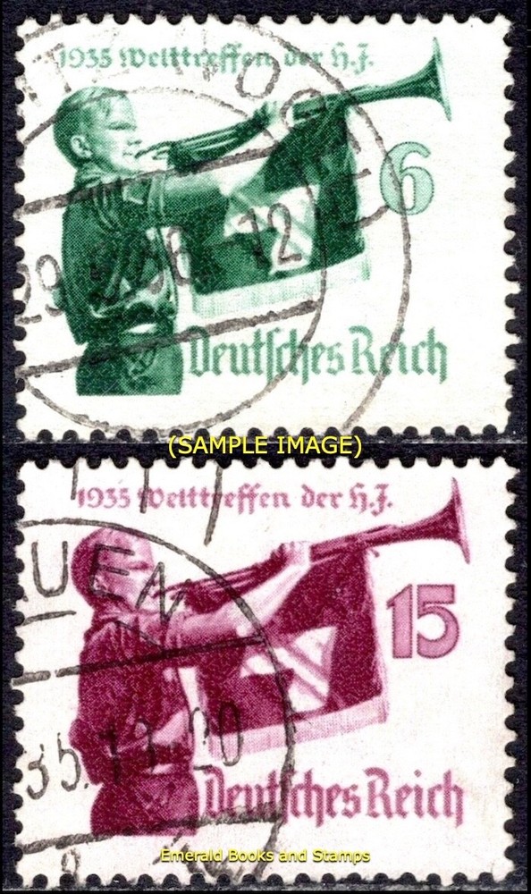 EBS Germany 1935 – Hitler Youth – Hitlerjugend – Michel 584-585 – Used