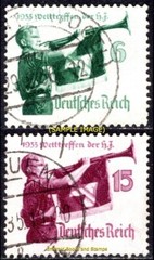 EBS Germany 1935 – Hitler Youth – Hitlerjugend – Michel 584-585 – Used