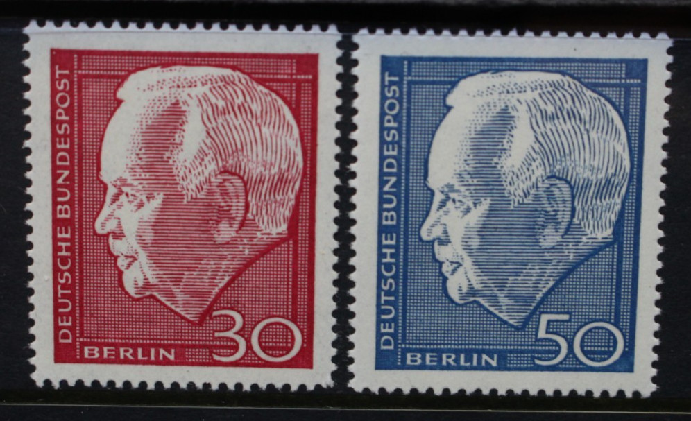 GERMANY BERLIN 1964 President Lubke Re-election Set of 2 MNH SGB228/229