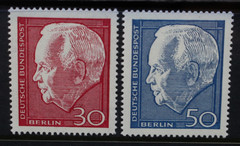 GERMANY BERLIN 1964 President Lubke Re-election Set of 2 MNH SGB228/229