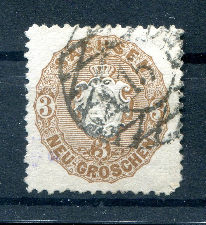 Saxony Number Plate 15 Zittau on 18 on Coat of Arms Embossed (10356)