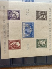 Germany Weimar National Theatre Aufbauspende blocks of both paper types