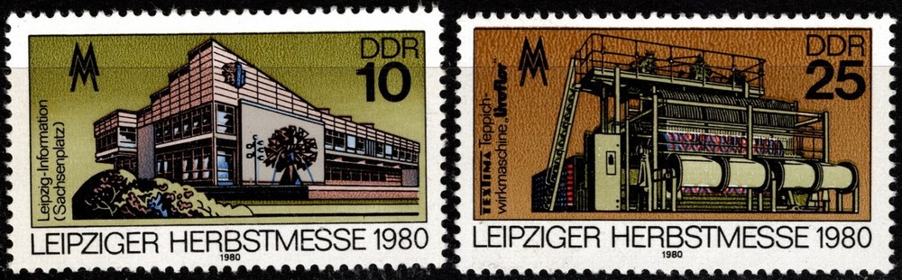 East Germany – DDR – 1980 – Leipzig Autumn Fair Issue Set of 2 NH #2129 – #2130