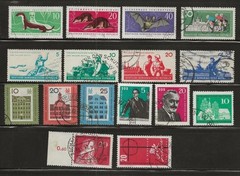 GERMANY DDR – 1962 USED POSTAGE STAMPS – SCOTT 592 / 607 – G388f