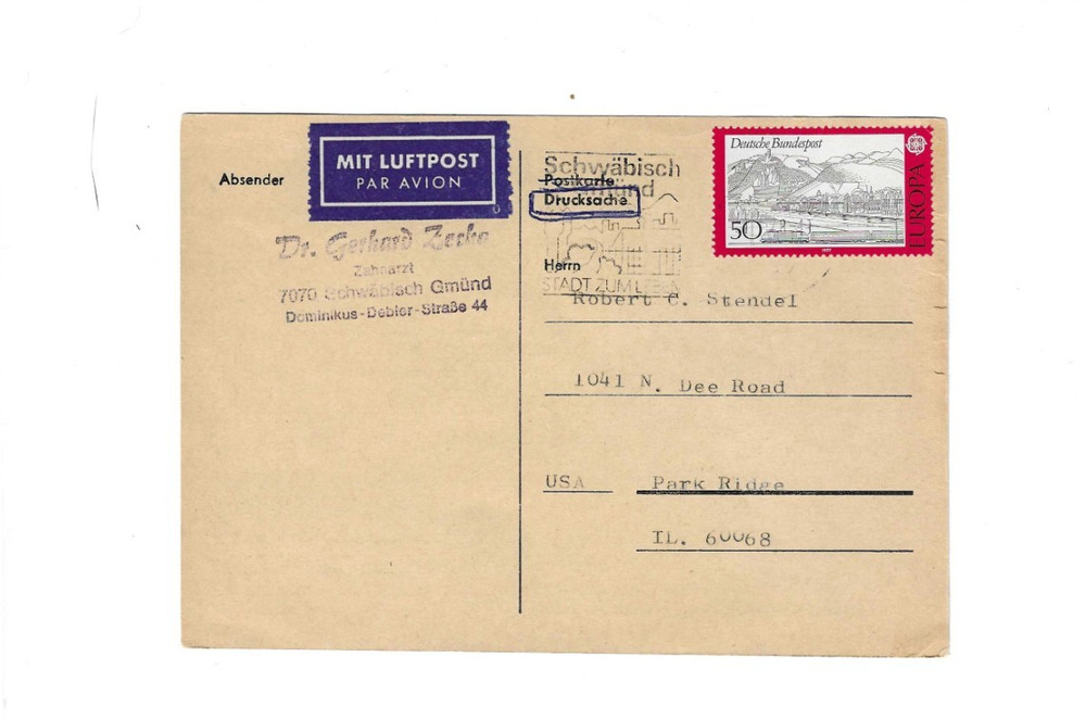 GERMANY 1978 Post Card sent to U.S. – Slogan Cancel