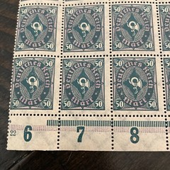German Empire Sheet Of 25 Unused, Unhinged, Mint VF. S209 50. Post Horn.