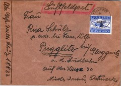 GERMANY 1940’S WWII OFFICIAL MILITARY FELDPOST ADDR PRIGGLITZ & POSTMARK