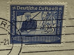1938 GERMANY HAMBURG to San Francisco, California. Graph Zeppelin stamp.