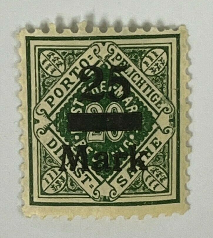 Germany Revenue Stamp 25m Surcharge – (Mint Hinged H OG) X15