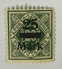 Germany Revenue Stamp 25m Surcharge – (Mint Hinged H OG) X15