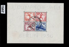 Stamp sheet Sc B91 1936 Summer Olympics Berlin Olympic stadium cancel #2951
