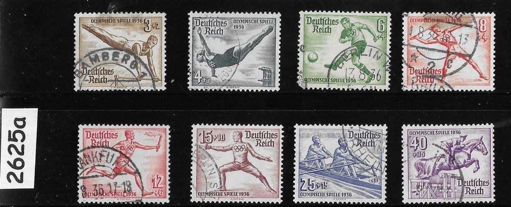 Used Stamp set B82-B89 1936 Berlin Germany Summer Olympics complete #2625a