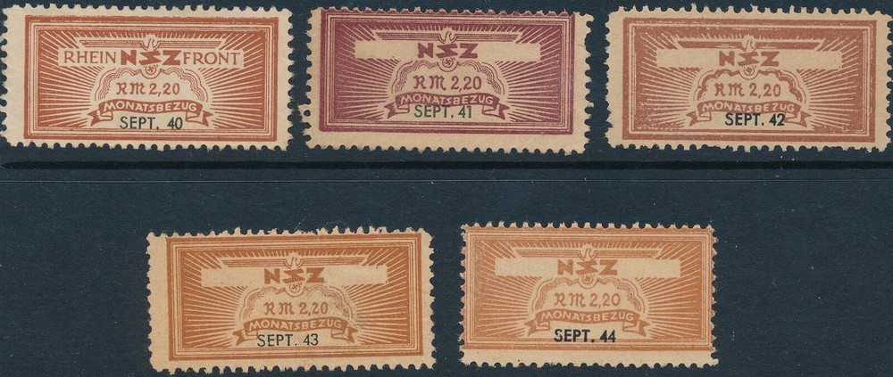 Stamp Germany Revenue WWII 3rd Reich NSZ National Newspaper Set Sept MNG