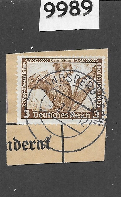 Stamp Scott B49 Richard Wagner Tannhauser Third Reich Landsburg Germany #9989