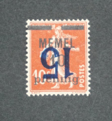 Memel #43a Inverted surcharge Mint