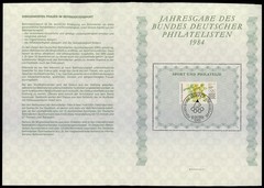 GERMANY FOLDER BDPH 1984 OLYMPICS – ONLY FOR MEMBERS !!!