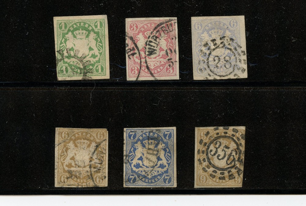 KMC4076-Germany-Bavaria #15-20 (G864) Coat of Arms, Embossed, U, FVF, CV$134.40