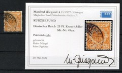 DR-Pfennigzeit 49aa Good Color Stamped BPP Certificate Expert Checked 450EUR