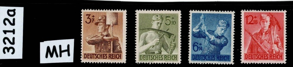 MH stamp set B237-B240 WWII Germany Hitler youth Reich Labor corp #3212a
