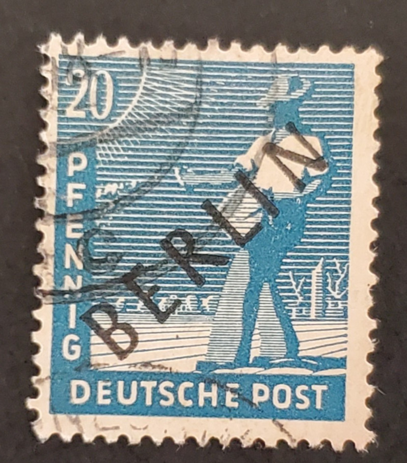 Germany, nice Black Berlin overprint on 20 pfg blue