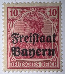 Travelstamps: Germany Bayern Overprint Stamps Sc#180 10pf Mint Watermarked MOGH