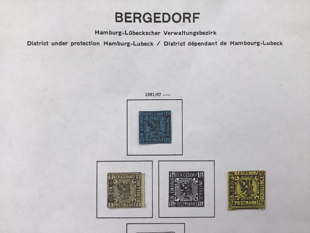 Bergedorf German State 1861-67 3 Issues (See Description)