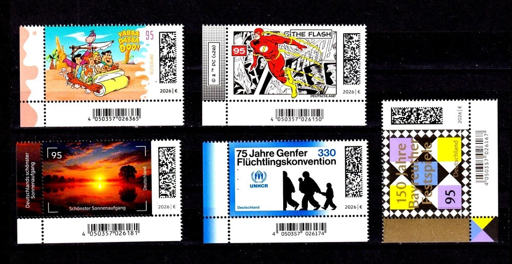 Germany New Issues July 2026 Corner Single Stamps Lower Left Corner Mi 3976-3979