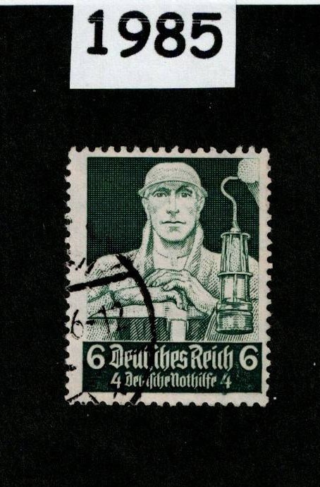 Used Stamp B62 Coal Miner Professions Third Reich era Germany 1934 #1985