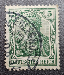 Stamp Germany Deutsches Reich Germania 5 Pfennig 1908 Mi. Nr. 85 [🇩🇪39673-12]
