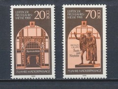 Germany DDR 2660-1 MNH, Madler Passage & Bronze Statue, 1988