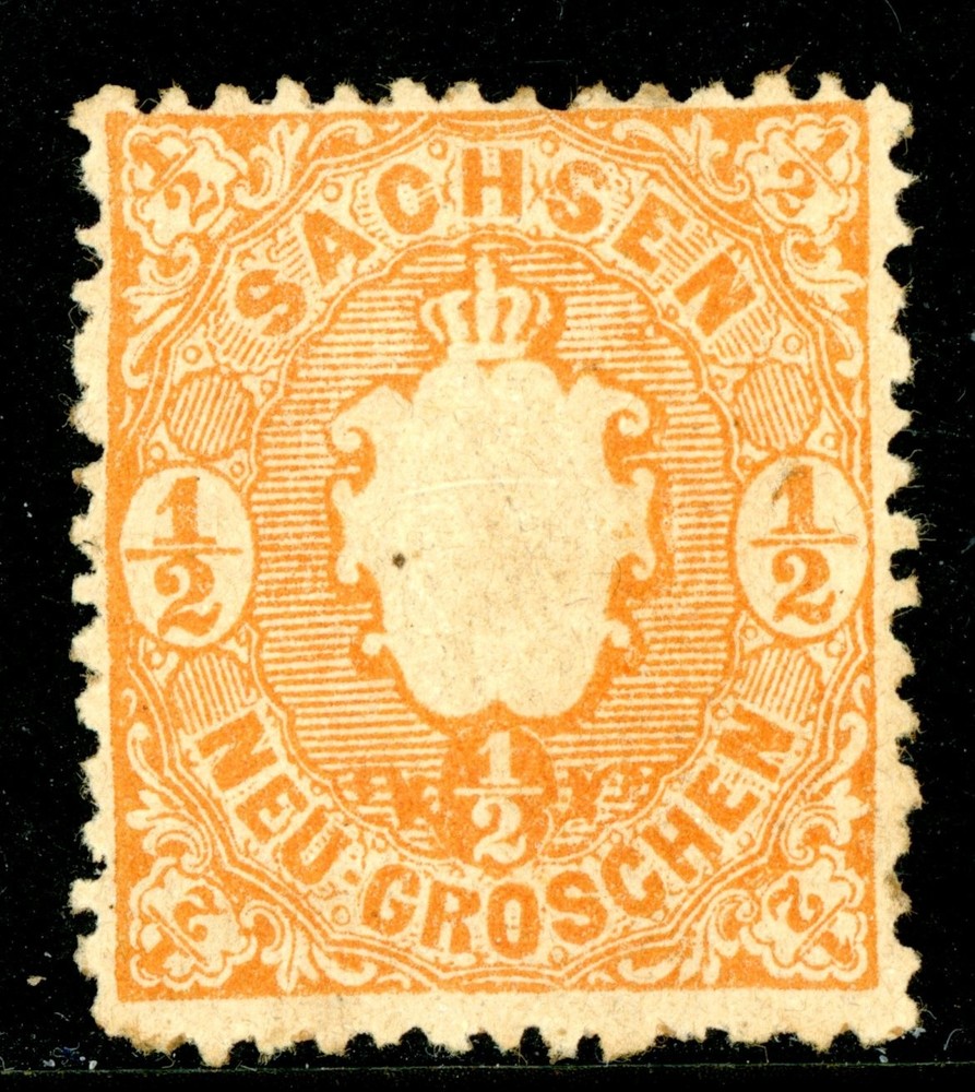 Germany 1863 Saxony ½ng Orange Scott #16 Mint K930