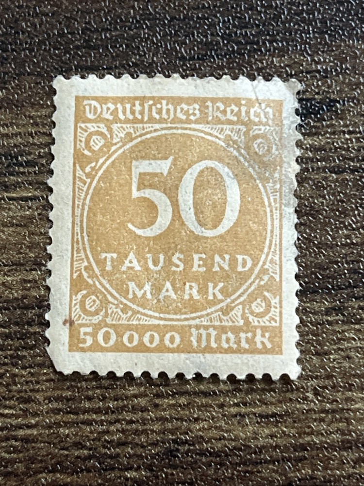 Germany 50000 Mark 50 Tausend Mark Deutsches Reich Used Actual Stamp TKS1249*