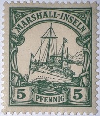 Travelstamps: 1901 GERMANY MARSHALL ISLANDS SC#14 Kaiser’s Yacht Mint UnWmk