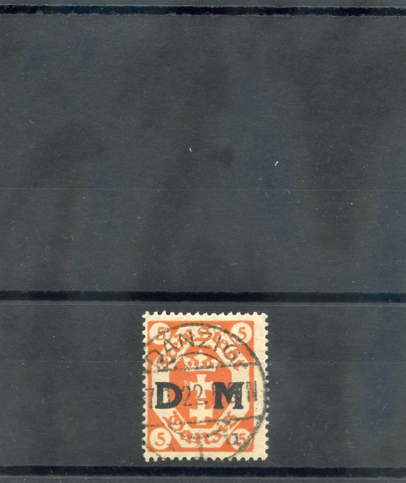 DANZIG Sc O1(MI D1)F-VF USED 1921 5pf DARK ORANGE $60
