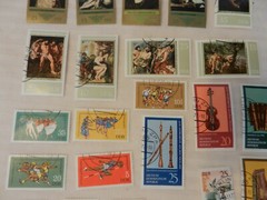 Lot of 27 East Germany Stamps from 1977 Rubens Art, Sports, Animals, More