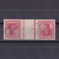 GERMANY 1921, Mi# KZ5, CV €200, Definitive combination from booklet, Used