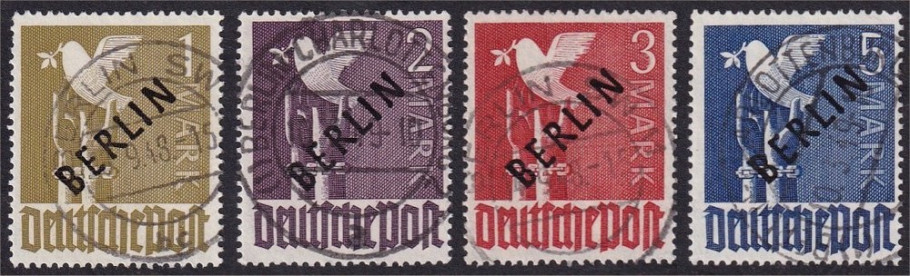 Germany – Berlin, 1948 Hi-Values. SG B17-20 Fine Used CDS. Signed. Cat £2,700